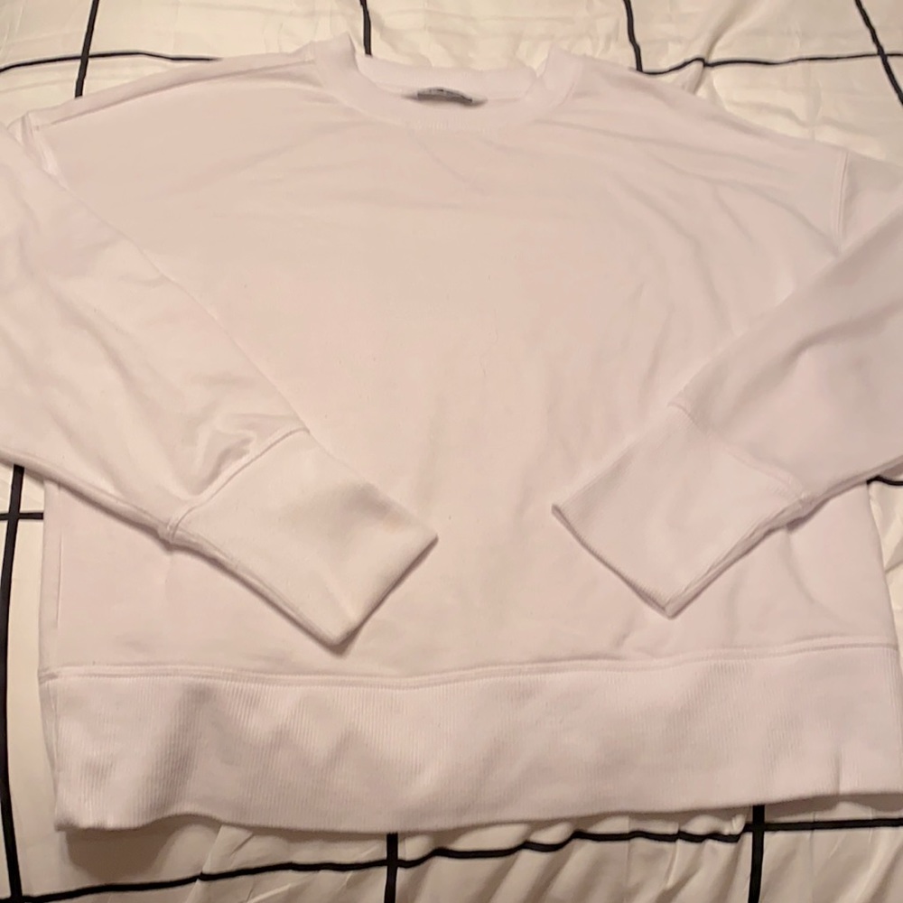 white sweatshirt